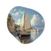 Zeilschip - Huizen - Kade - Zee Wandcirkel Organisch Forex 3mm klein -3d