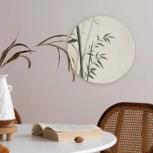 Japandi - Bamboe - Beige Akoestische PET Vilt - Rond klein -sfeer3