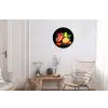 Paprika - Peer - Citroen - Graffiti - Verf - Abstract Wandcirkel aluminium klein -woonkamer