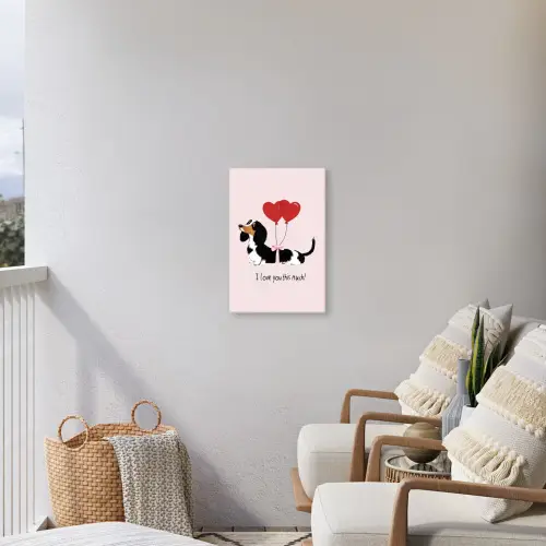 Hond - Teckel - Valentijn - Love Tuinposter op houten frame 2 cm dik klein -sfeer1