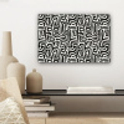 Grafisch - Lijnen - Zwart - Wit canvas 2cm klein 34 -sfeer6