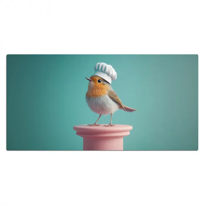 Roodborstje - Vogel - Koksmuts - Sokkel Muismat XXL klein -3d_leeg