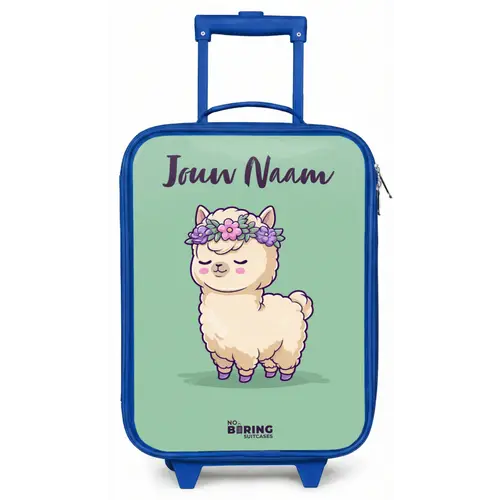 Kawai - Alpaca - Groen Kinderkoffer - Blauw klein -zz3dotto