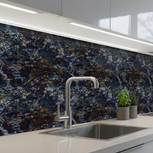 Blauw - Graniet - Donker keuken achterwand 2 middel 871 -3d_schuin