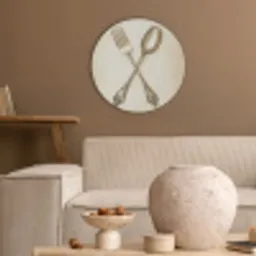 Beige - Vintage - Bestek Akoestische PET Vilt - Rond klein -sfeer1