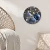 Kerstbal - Versierd - Blauw Wandcirkel kunststof plaat 5mm dik klein -sfeer5