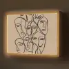 Gezichtenzee - Lijntekening - Abstract Light Box met batterij (Wandlamp) middel -z3d_website