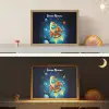 Raket - Ruimte - Planeten - Kinderen - Jongen Light Box met batterij (Wandlamp kind) middel -sfeer3_kind