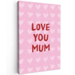 Love - Quote - Moeder - Rood Tuinposter op houten frame 2 cm dik middel -3d