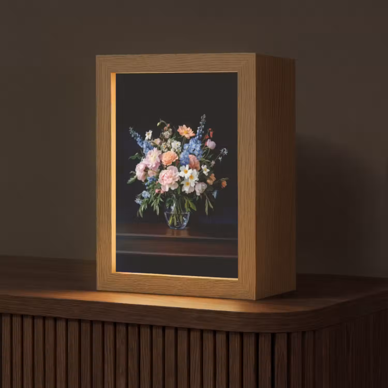 Tafellamp - Pastel - Bloemen - Glazen - Vaas