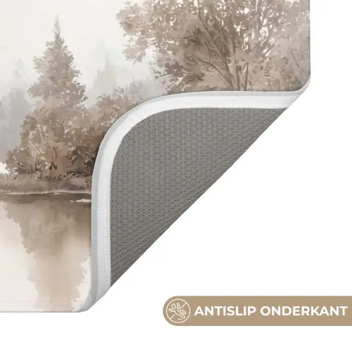 Rivierlandschap - Minimalistisch - Aardetinten Badmat klein -USP_AntislipNL