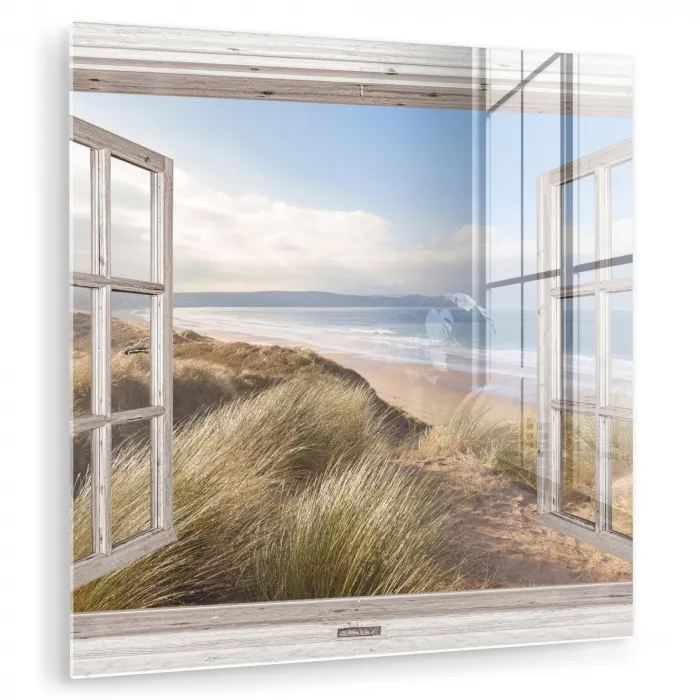 Doorkijk - Zee - Strand - Duinen plexiglas 5mm klein -zzzproduct_nieuw