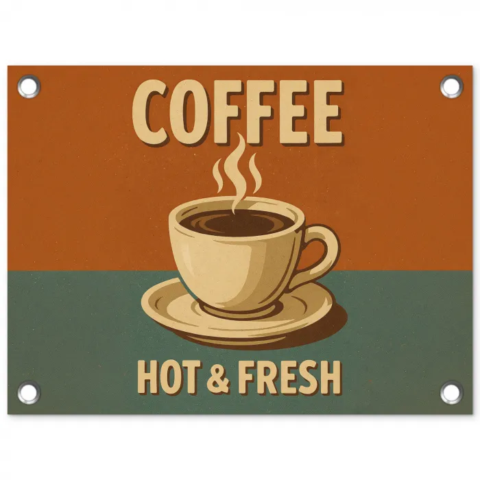 Koffie - Kop - Vintage - Quote tuinposter los doek klein -3d