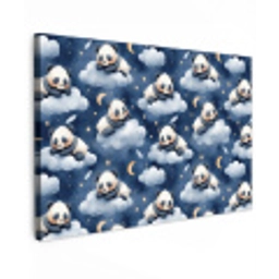 Panda's - Slapen - Blauw Tuinposter op houten frame 2 cm dik klein 845 -3d