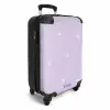 Paarse achtergrond met witte bloemen NBS - Handbagage koffer - Kinderen Unisex middel -productfoto_3d