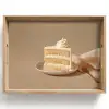 Vanilletaart - Cake - Romig Dienblad Rechthoek middel -z3d_shopping