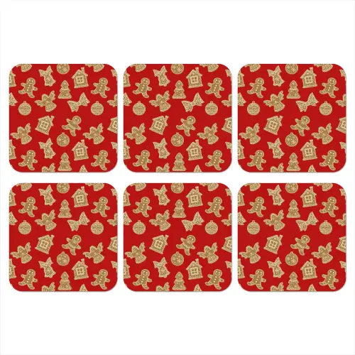 Illustratie - Koekjes - Rood onderzetter kurk middel 366 -3d