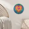 Hart - Tie Dye - Kleurrijk Akoestische PET Vilt - Rond klein -sfeer4