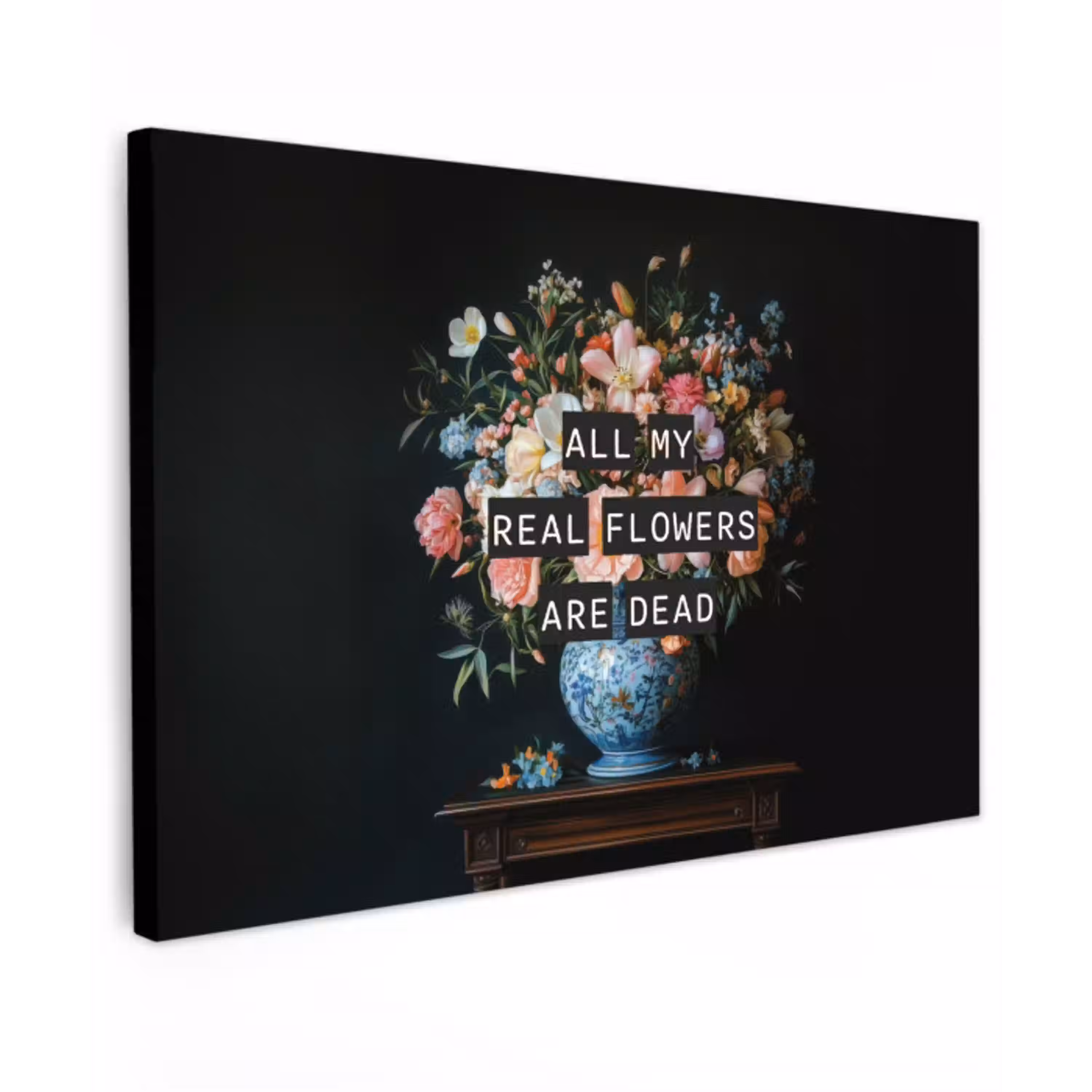 Bloemen - Art - Pastel - Quotes canvas 2cm klein -z3d