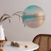 Zonsondergang - Strand - Zee - Zomer - Blauw Akoestische PET Vilt - Rond klein -sfeer3