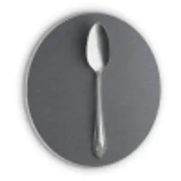 Zilver - Metaal - Lepel Akoestische PET Vilt - Rond klein -3d