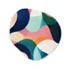 Abstract - Blauw - Roze Wandcirkel Organisch Plexiglas middel -3d