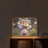 Teddybeer - Bloemenkrans - Vlinders - Elfenvleugels Light Box met batterij (Wandlamp kind) middel -sfeer1_kind
