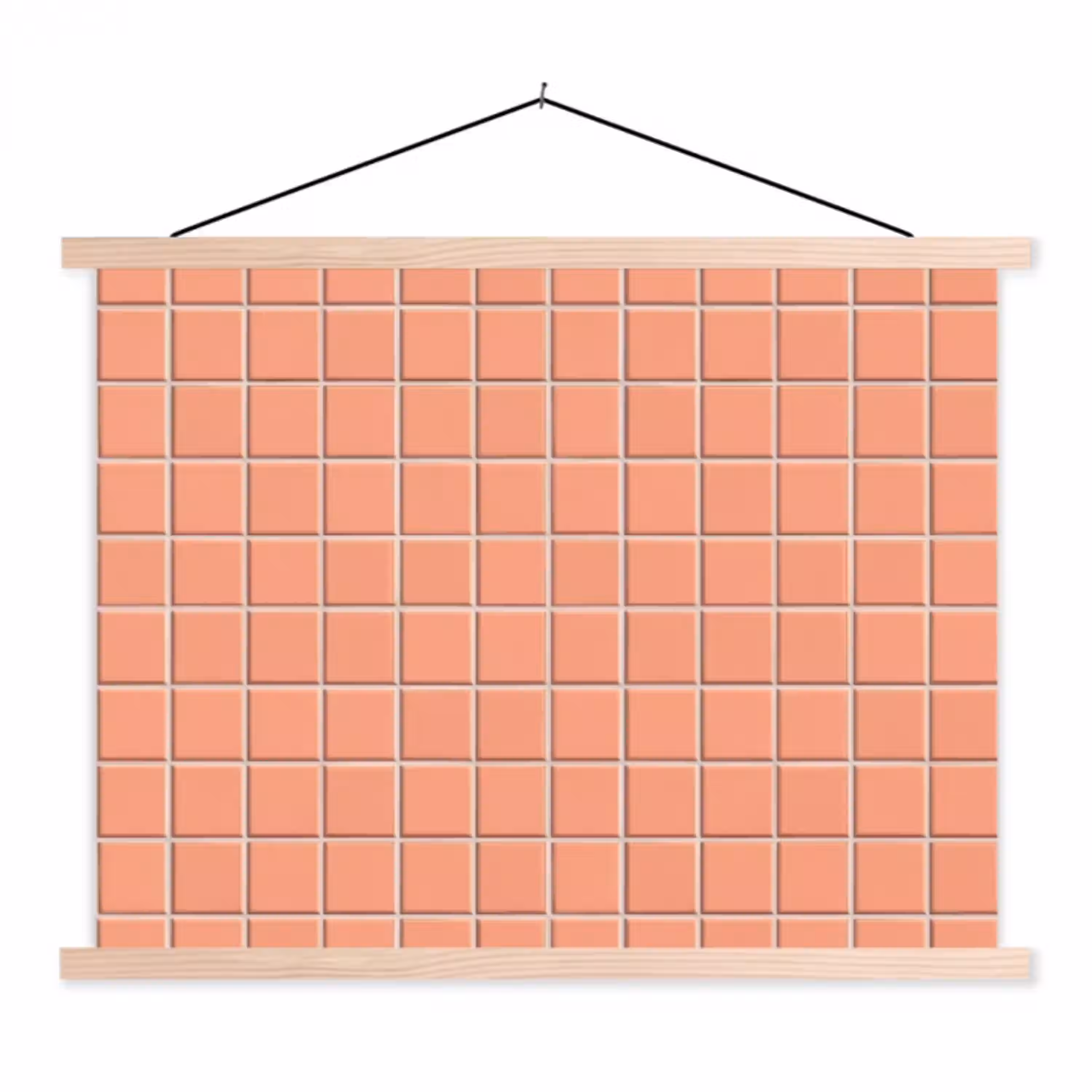 Patroon - Tegels - Perzik textielposter latten blank klein 122 -3d