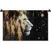 Portret - Leeuw - Abstract - Goud Wandkleed katoen klein -zz3d