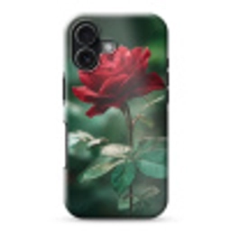 Roos - Bladeren - Dieprood Toughcase MagSafe Apple iPhone 17 klein -3d
