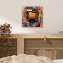 Televisie - Graffiti - Mens - Kleuren aluminium wit klein -sfeer3
