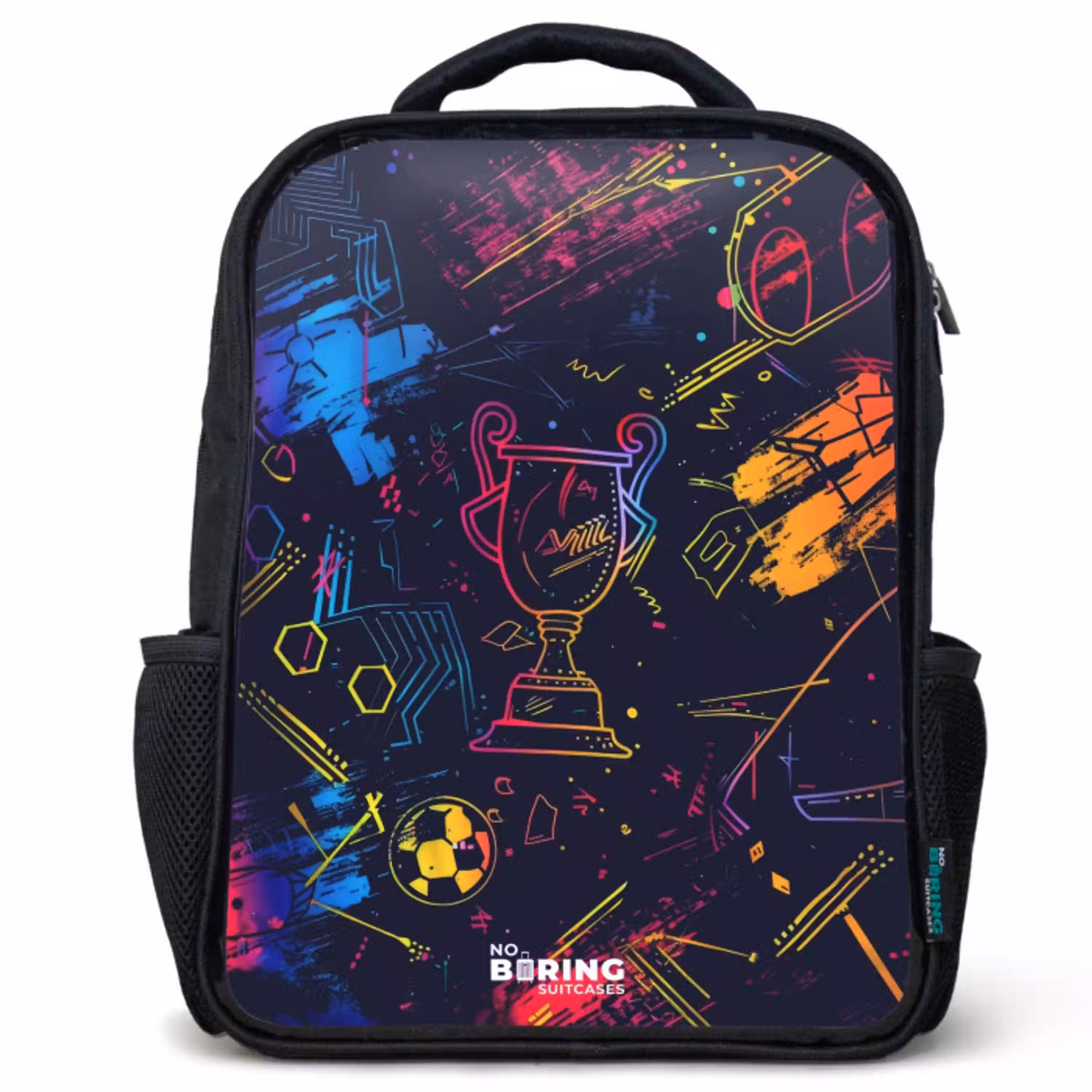 Neon sporttrofee design Rugzak - Zwart middel -3d