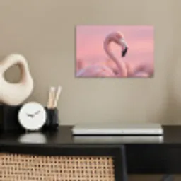 Flamingo - Portret - Roze poster papier klein -sfeer1