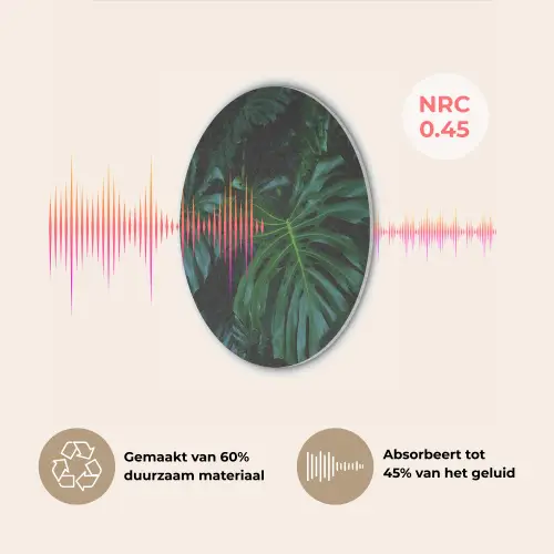 Monstera - Bladeren - Tropical Akoestische PET Vilt - Rond klein -USP_NL