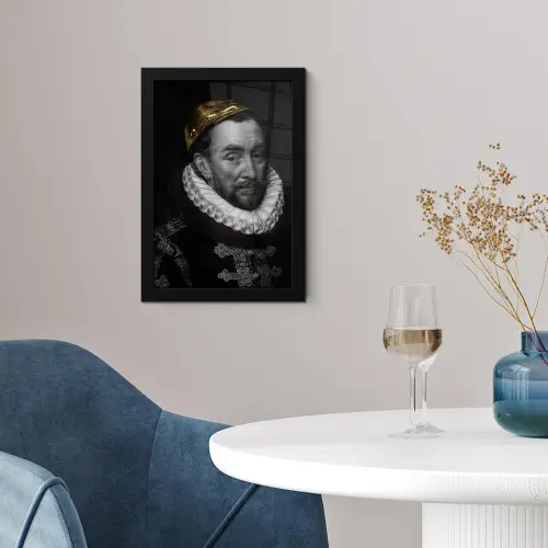 Willem van Oranje - Adriaen Thomasz - Goud fotolijst zwart zonder passe partout klein -sfeer4