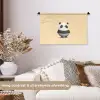 Panda - Beige - Minimalistisch Wandkleed katoen klein -sfeer1