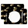 Macarons - Patroon - Goud - Zwart Placemat vinyl groot -zzsfeer2_Kitchenyeah-website