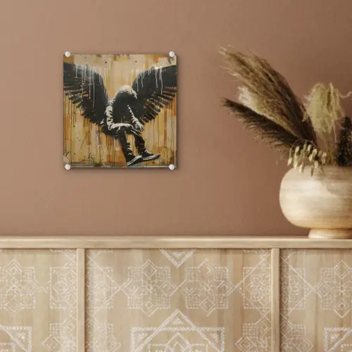Graffiti - Kunst - Vleugels - Street art - Banksy plexiglas 5mm klein -sfeer5