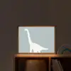 Dino - Brachiosaurus - Dinosaurus - Blauw Light Box met batterij (Wandlamp kind) middel -sfeer1_kind