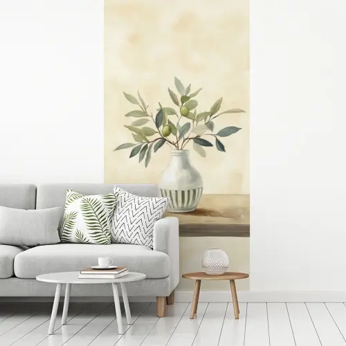 Vaas - Keramiek - Olijftakken fotobehang vinyl groot -woonkamer
