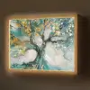 Boom - Modern - Verflook - Turquoise - Goud Light Box met batterij (Wandlamp) middel -z3d_website