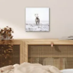Rendier - Gewei - Sneeuw - Winter aluminium wit klein -sfeer3