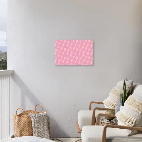 Geel - Bliksem - Roze Tuinposter op houten frame 2 cm dik klein 845 -sfeer1