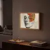 Gezicht - Cirkels - Kunst - Modern Light Box met batterij (Wandlamp) middel -sfeer1