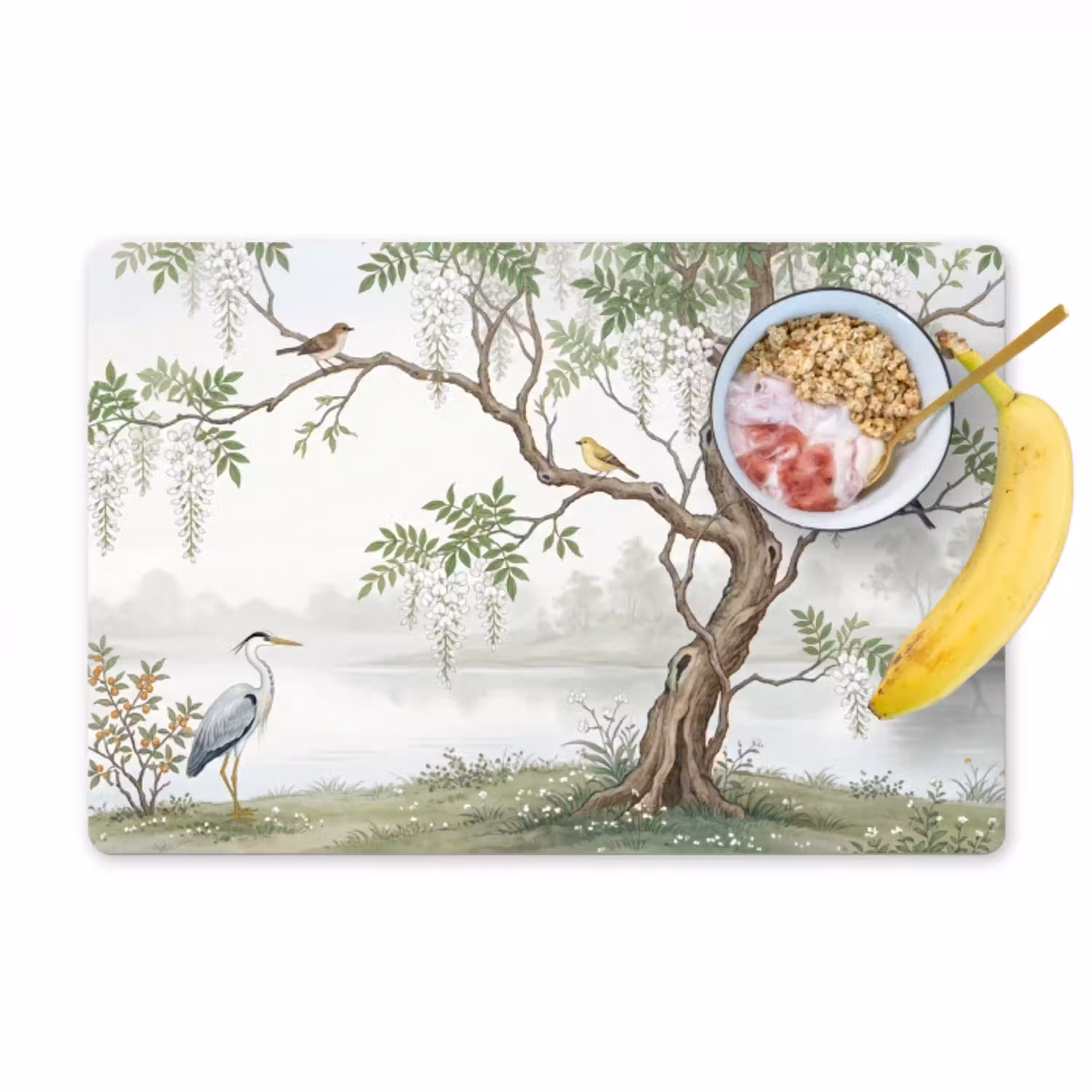 Reiger - Landschap - Groen Placemat vinyl groot -zzzproduct_Kitchenyeah-website