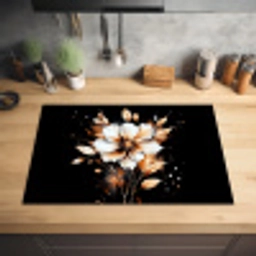 Bloem - Verf - Goud - Graffiti - Modern Inductie beschermer vinyl 3mm klein -sfeer5