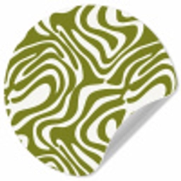 Lijnpatroon - Groen - Organisch Wandcirkel behangsticker klein 186 -3d