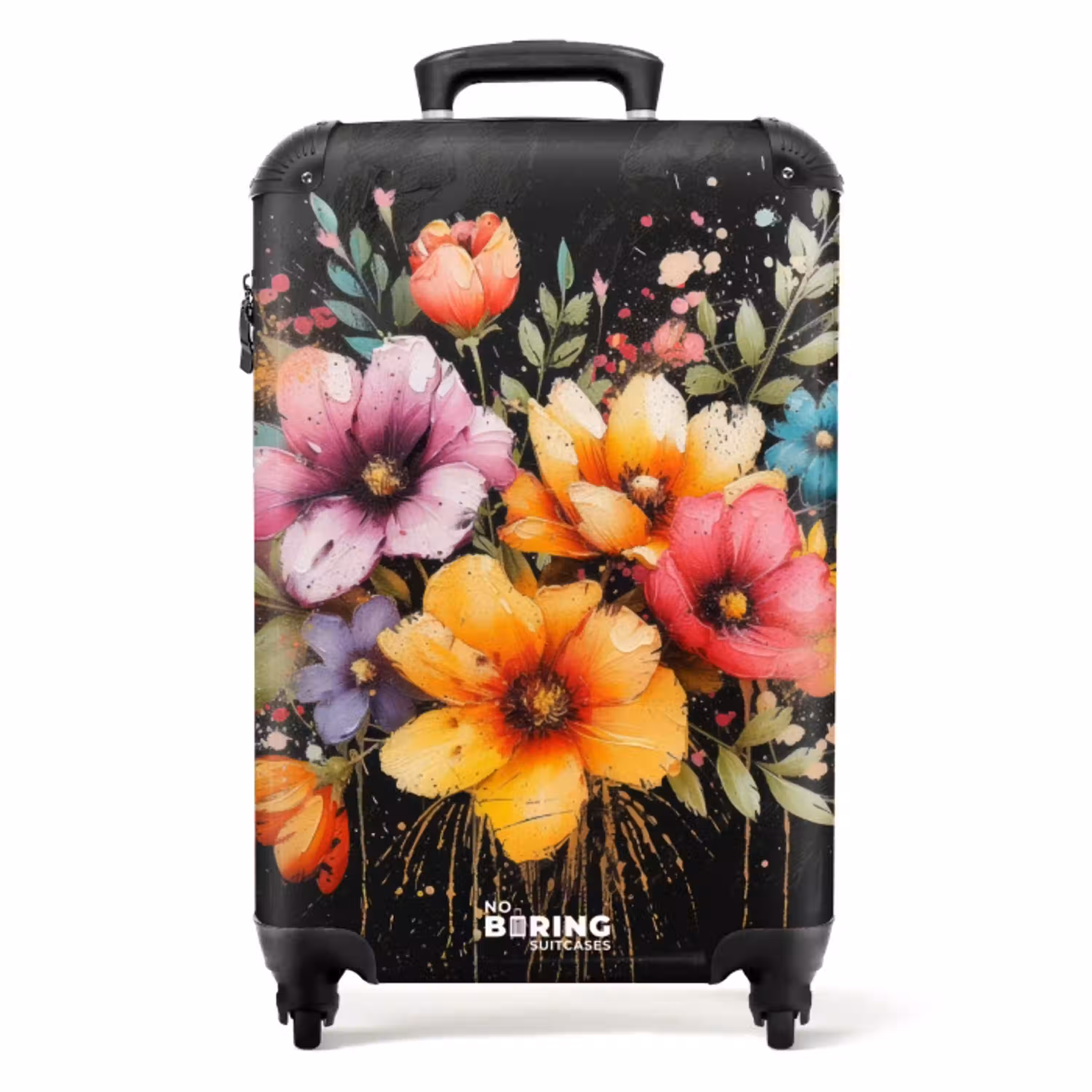 Bloemen in graffiti stijl NBS - Handbagage koffer - Unisex middel -productfoto_recht