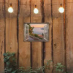 Doorkijk - Uitzicht - Meer - Landschap tuinposter los doek klein -sfeer1