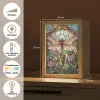 Libelle - Mozaïek - Bloemen - Kleurrijk Light Box met kabel (Tafellamp) klein -USP_NL